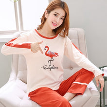 Load image into Gallery viewer, Couple Pajamas Set Spring And Autumn 100% Cotton Cartoon Women Pyjamas Plus Size M-3XL Long Sleeve Sleepwear Men Lounge Pijama