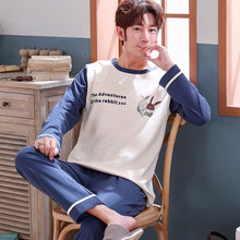 Load image into Gallery viewer, Couple Pajamas Set Spring And Autumn 100% Cotton Cartoon Women Pyjamas Plus Size M-3XL Long Sleeve Sleepwear Men Lounge Pijama