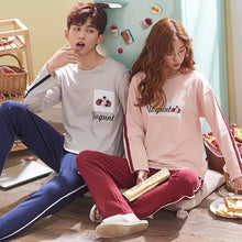 Load image into Gallery viewer, 2019 Couple Pajama Set Cotton Pijamas Long Sleeve Sleepwear His-and-her Home Suit Pyjama For Lover Man Woman Lovers' Clothes