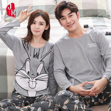 Load image into Gallery viewer, Couple Pajamas Set Spring And Autumn 100% Cotton Cartoon Women Pyjamas Plus Size M-3XL Long Sleeve Sleepwear Men Lounge Pijama