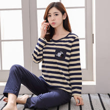 Load image into Gallery viewer, Couple Pajamas Set Spring And Autumn 100% Cotton Cartoon Women Pyjamas Plus Size M-3XL Long Sleeve Sleepwear Men Lounge Pijama