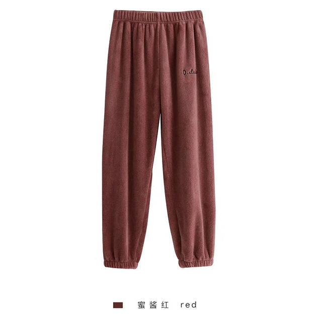 Autumn and Winter Flannel Women Pyjamas Sets Sleepwear Home Clothing Thick Warm Coral Velvet Female Nightgown Suit Pijama