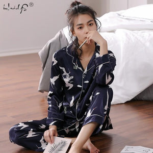 Lovers Winter Pajamas Couples Unisex Silk Sleepwear Soft Pyjama Sets Nightgown Women Pajama Sets Long Sleeve Men Lounge Pijamas