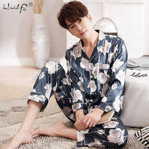 Lovers Winter Pajamas Couples Unisex Silk Sleepwear Soft Pyjama Sets Nightgown Women Pajama Sets Long Sleeve Men Lounge Pijamas