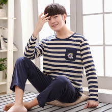 Load image into Gallery viewer, Couple Pajamas Set Spring And Autumn 100% Cotton Cartoon Women Pyjamas Plus Size M-3XL Long Sleeve Sleepwear Men Lounge Pijama