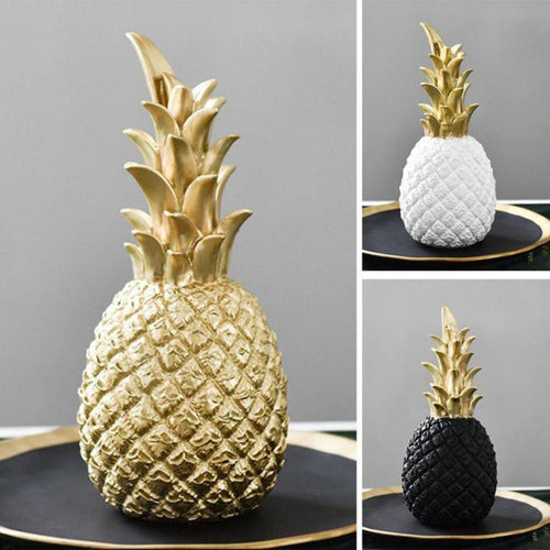 Nordic Modern Home Decor Pineapple Ornament Synthetic Resin Individual Metal Finishes Craft Window Desktop Display Props