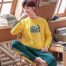 Load image into Gallery viewer, Couple Pajamas Set Spring And Autumn 100% Cotton Cartoon Women Pyjamas Plus Size M-3XL Long Sleeve Sleepwear Men Lounge Pijama