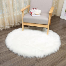 Load image into Gallery viewer, Eco-friendly Soft Faux Fur Rug Household Bedroom Warm Mat Sofa Chair Desk Pad Round Carpet White, Gray 30cm/50cm For Home Decor