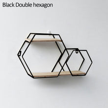 Load image into Gallery viewer, Nordic Iron Hexagonal Grid Wall Shelf Decorative Storage Rack Holder Hanging Wall Shelves Decorative Display Crafts Shelves