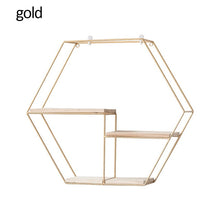 Load image into Gallery viewer, Nordic Iron Hexagonal Grid Wall Shelf Decorative Storage Rack Holder Hanging Wall Shelves Decorative Display Crafts Shelves