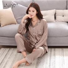 Load image into Gallery viewer, Luxury Pajama suit Satin Silk Pajamas Sets Couple Sleepwear Family Pijama Lover Night Suit Men &amp; Women Casual Home Clothing