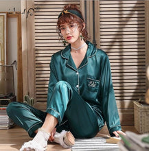 Load image into Gallery viewer, Luxury Pajama suit Satin Silk Pajamas Sets Couple Sleepwear Family Pijama Lover Night Suit Men &amp; Women Casual Home Clothing