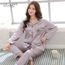 Load image into Gallery viewer, Luxury Pajama suit Satin Silk Pajamas Sets Couple Sleepwear Family Pijama Lover Night Suit Men &amp; Women Casual Home Clothing