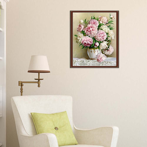 40*30CM Vividly Diamond Embroidery Peony Flower DIY Cross Stitch Drill Rhinestone Mosaic Home ecoration P25