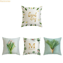 Load image into Gallery viewer, ecorative throw pillow cushion  cover case green plant small fresh Simple flower  for sofa or home