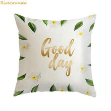 Load image into Gallery viewer, ecorative throw pillow cushion  cover case green plant small fresh Simple flower  for sofa or home