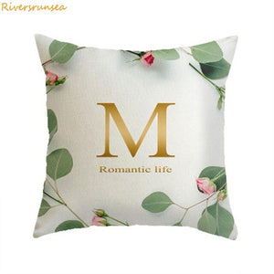 ecorative throw pillow cushion  cover case green plant small fresh Simple flower  for sofa or home