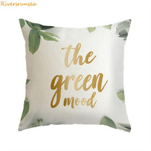 Load image into Gallery viewer, ecorative throw pillow cushion  cover case green plant small fresh Simple flower  for sofa or home