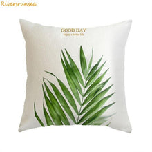 Load image into Gallery viewer, ecorative throw pillow cushion  cover case green plant small fresh Simple flower  for sofa or home