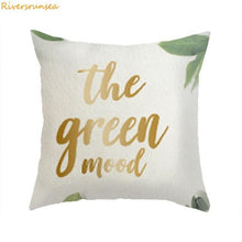 Load image into Gallery viewer, ecorative throw pillow cushion  cover case green plant small fresh Simple flower  for sofa or home