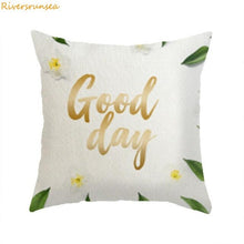 Load image into Gallery viewer, ecorative throw pillow cushion  cover case green plant small fresh Simple flower  for sofa or home