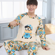 Load image into Gallery viewer, Winter Men&#39;s Pajama Sets Thick Flannel Cartoon Long Sleeve Warm Sleepwear Suit Coral Fleece Sleep &amp;Lounge Pyjama Home Clothing