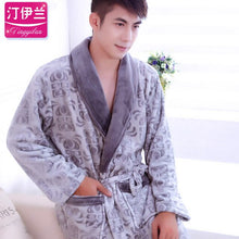 Load image into Gallery viewer, Long Robe Men Plaid Warm Thicker Soft Mens All Match Plus Size Belt Pockets Autumn New Fashion Males High Quality Home Clothing