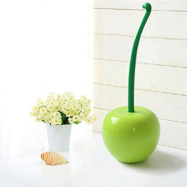 Creative Home Toilet Brush Plastic Bathroom Cleaning Set Creative Lovely Cherry Shape Lavatory Cleaning Products With Base