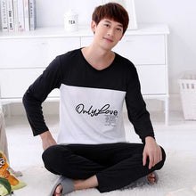 Load image into Gallery viewer, Autumn New long sleeve pijama stripe pajamas set for male plus size sleep clothing casual nightie sleepwear men pyjamas suit