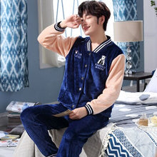 Load image into Gallery viewer, Autumn  winter men lover thick flannel Pajamas sets plus size pijama 5XL 6XL sleepwear women cartoon coral fleece lounge set
