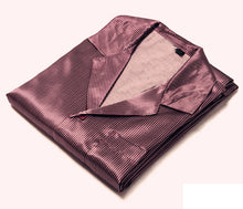 Load image into Gallery viewer, hombre\homme\mannen summer faux silk pajamas\pijama\pyjama sets red striped satin\algodon home\sleepwear for husband\lover\mens