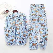 Load image into Gallery viewer, Cute white bear 100% brushed cotton men pajama sets Autumn Casual fashion animal sleepwear men homewear sexy pijamas mujer