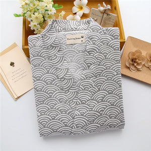 Summer Men's and Women's 100% Cotton Gauze Pajamas Sets Retro V-neck Pijama Kimono Suit Couple Sleepwear Nightly Home Clothing