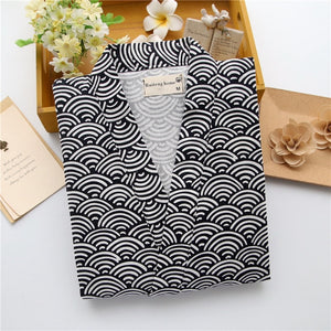 Summer Men's and Women's 100% Cotton Gauze Pajamas Sets Retro V-neck Pijama Kimono Suit Couple Sleepwear Nightly Home Clothing
