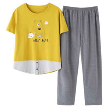 Load image into Gallery viewer, BZEL Women&amp;Men Pajamas Sets Couple Pijamas Cotton Short Sleeve Sleep Lounge Cartoon Nightwear Lovers&#39; Clothes Casual Home Wear