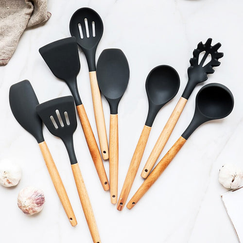 8Pcs/set Silicone Cooking Tools Drinking Kitchen Kitchenware Dinnerware Tableware Accessories Supplies Gear Stuff Product